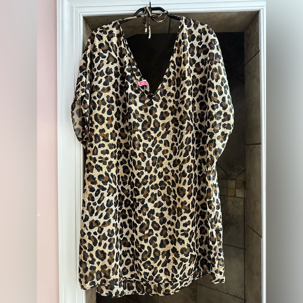 NWOT PrimaDonna leopard swimwear kaftan size 46-48